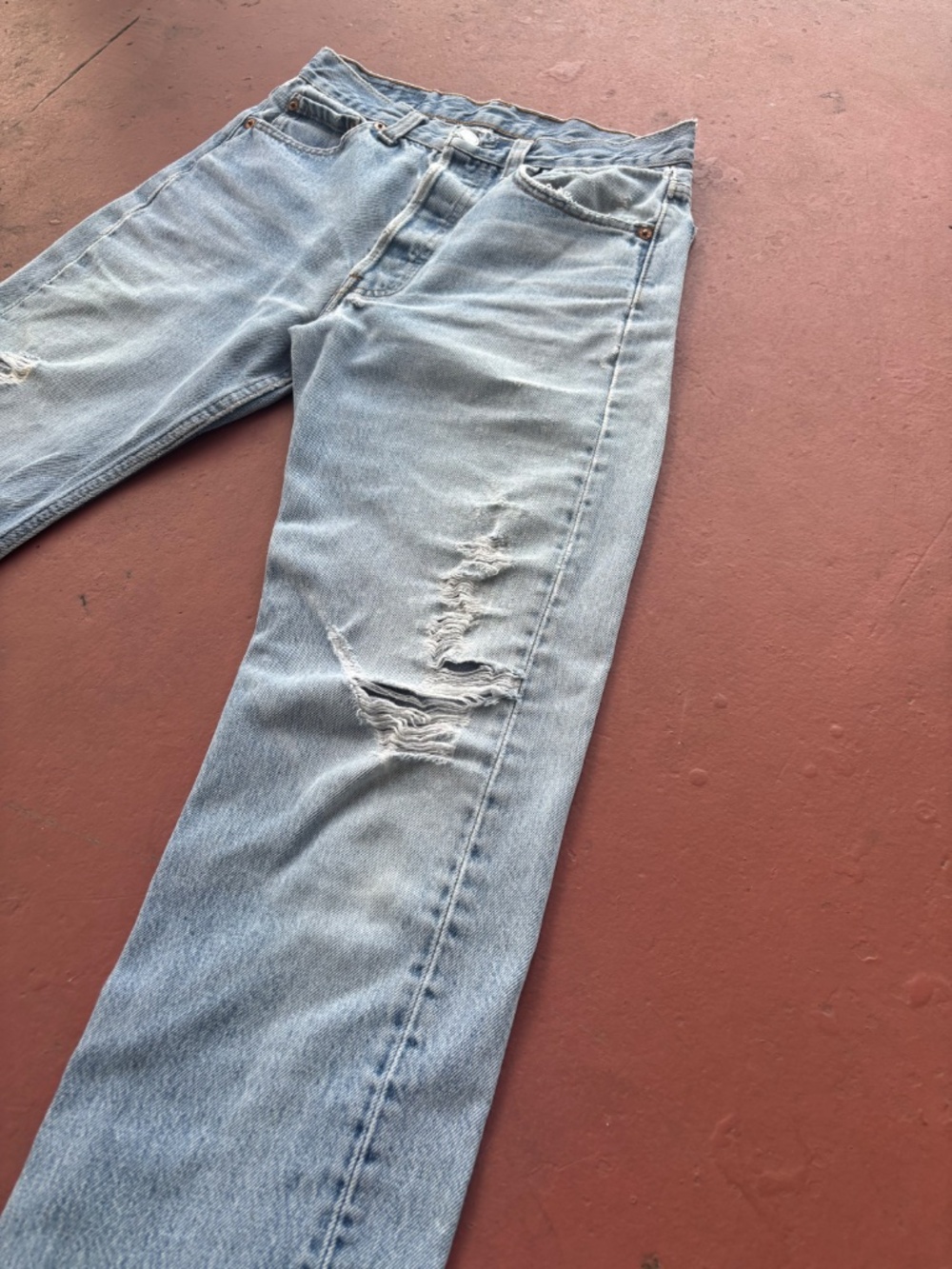 Vintage 80s 90s USA Levis 501 Jeans Actual 27x29 Distressed cone denim fade - Picture 2 of 16